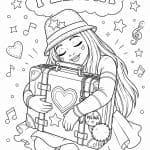 Pelina Página Oficial - Dibujos para colorear de Pelina - Pelina y su maleta de los tesoros