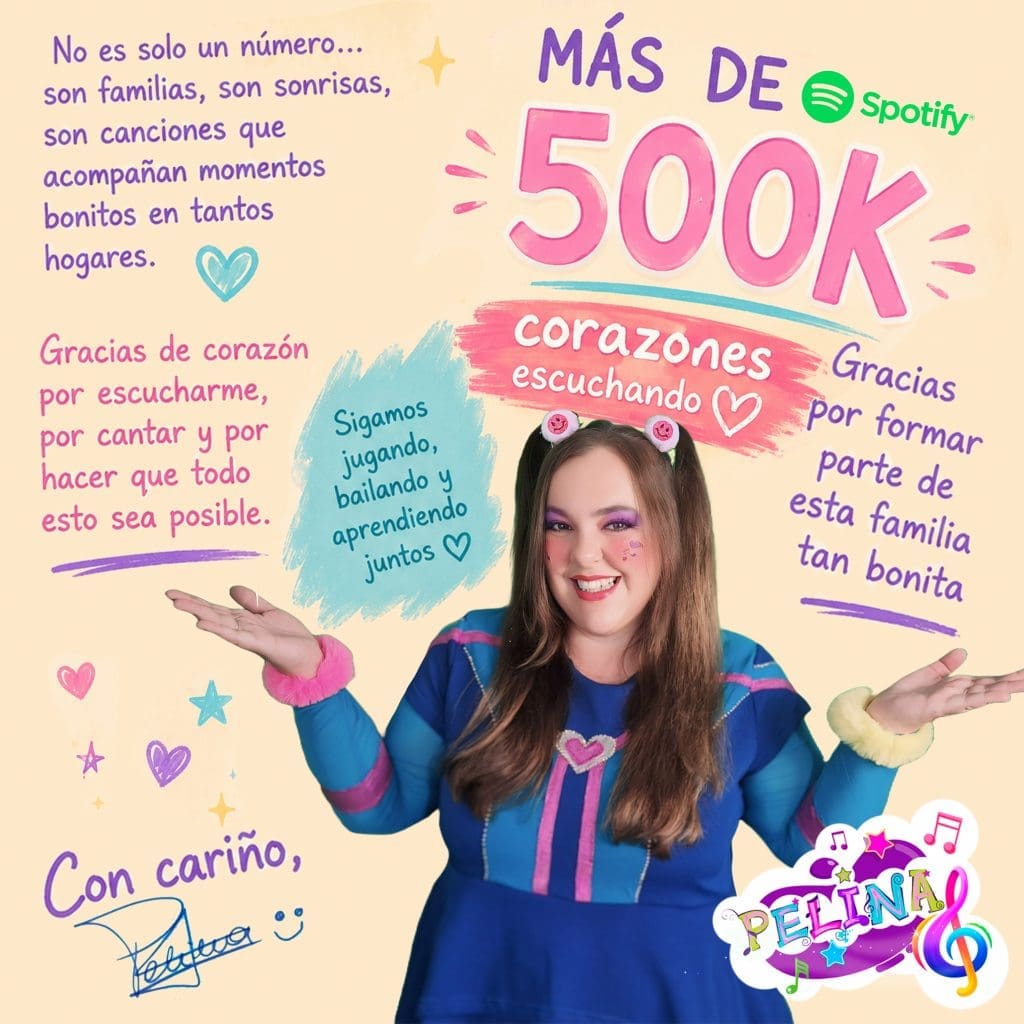 Pelina Página Oficial - 500k Oyentes mensuales - pelina artista infantil en spotify, escucha pelina en spotify canciones para niños pequeños, canciones infantiles